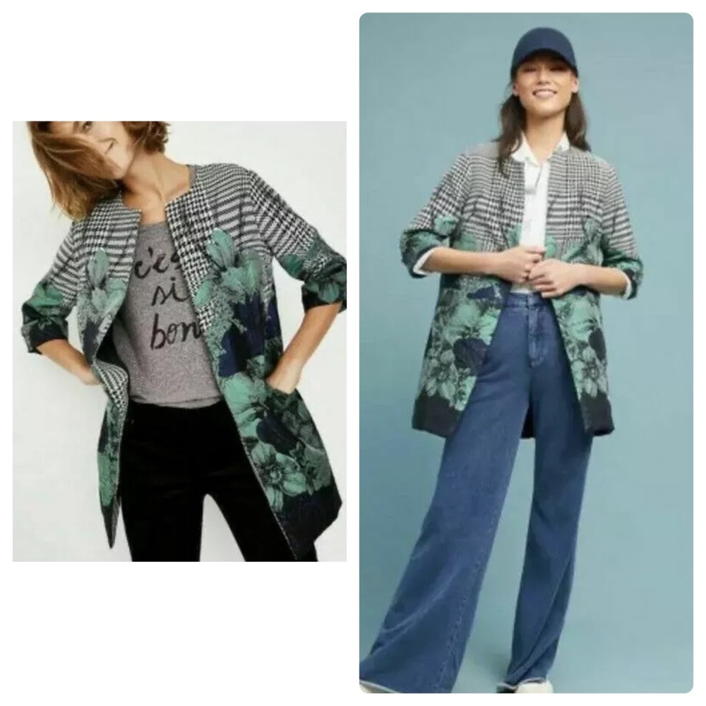 Eva Franco open front long blazer jacket size 0